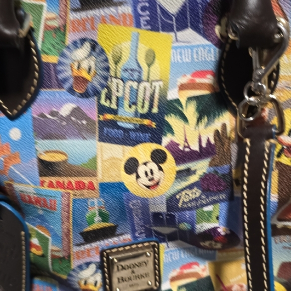 Dooney & Bourke Multicolor Satchel with Black Trim - Picture 4 of 17